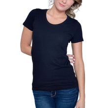 Load image into Gallery viewer, USA Made Organic Cotton Women's Short Sleeve Fitted Favorite Crewneck T-Shirt in Black