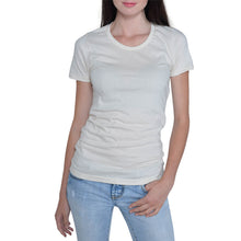 Load image into Gallery viewer, USA Made Organic Cotton Women's Short Sleeve Fitted Favorite Crewneck T-Shirt in Natural Undyed
