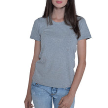 Load image into Gallery viewer, USA Made Organic Cotton Women's Short Sleeve Fitted Favorite Crewneck T-Shirt in Heather Grey
